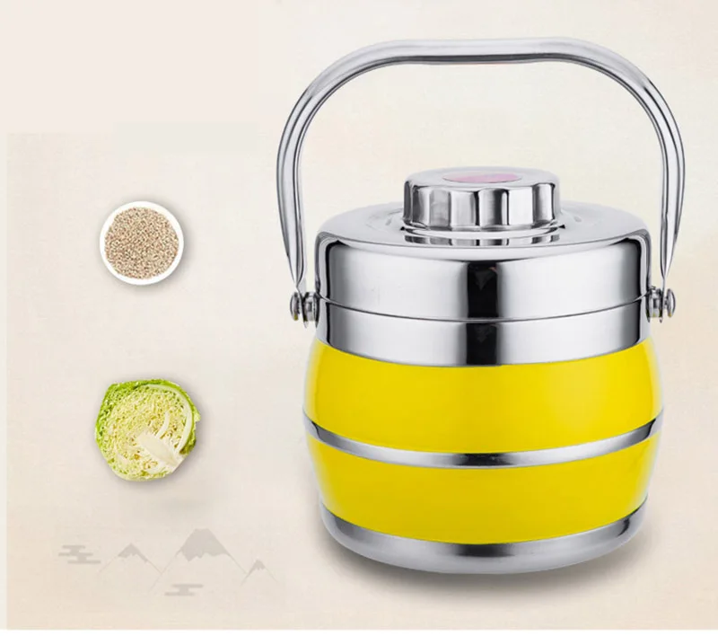 1.4L/1.8L Ланч-бокс из нержавеющей стали вакуумный термо-термо портативный контейнер для еды металлический набор для пикника Bento box для детей и взрослых Ланчбокс