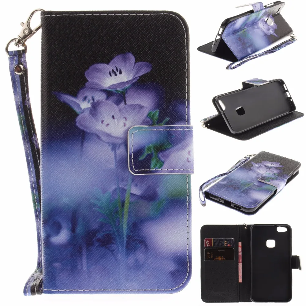 QuShar Good Quality Printed Wallet Case for Huawei p10 Lite Flip Leather Stand Card Slot Cover p10lite Phone Bag | Мобильные