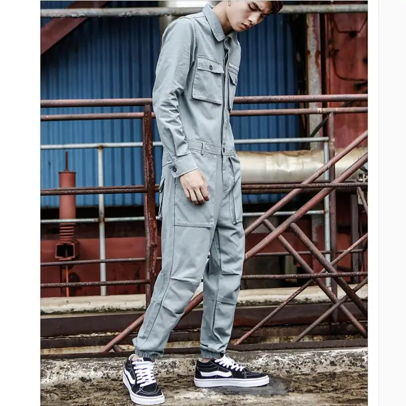 S-2xl Hip-hop Multi-pocket Jumpsuit Men's Autumn Youth Couple Loose Tooling Jumpsuit Hairstylist Harem Pants Male Tide Overalls