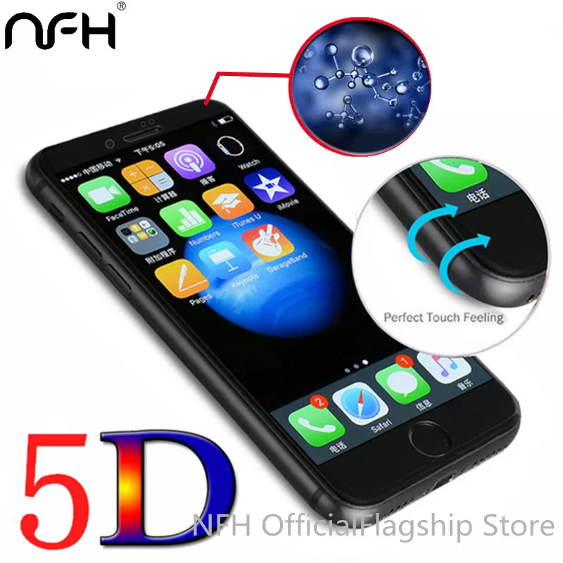 Полноэкранный чехол 5D (3nd Gen 3D 2nd 4D) закаленное стекло для iPhone 6 6S 7 Plus NFH защитная