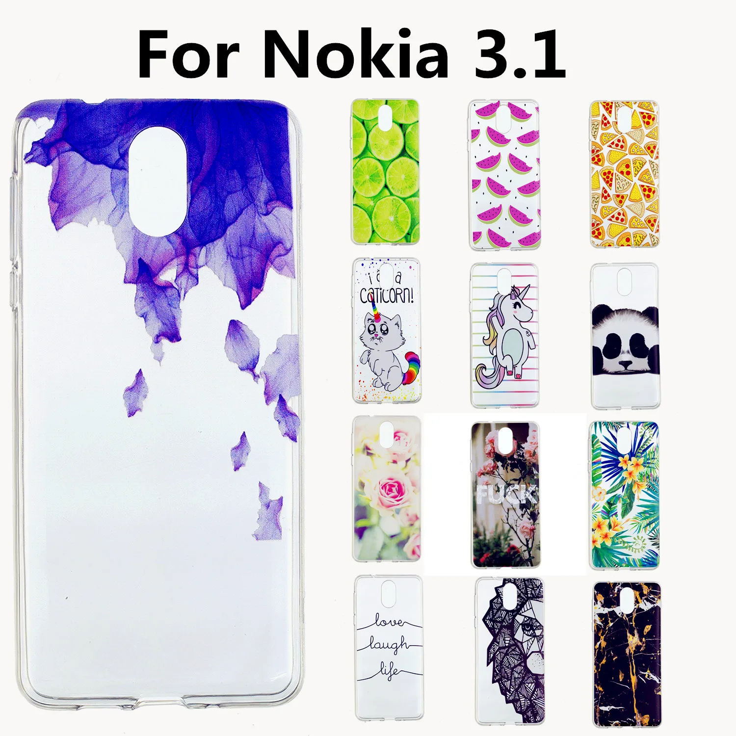 Новый 2019 цветной окрашенный чехол для Nokia 3 1 фруктовое растение узорные Чехлы