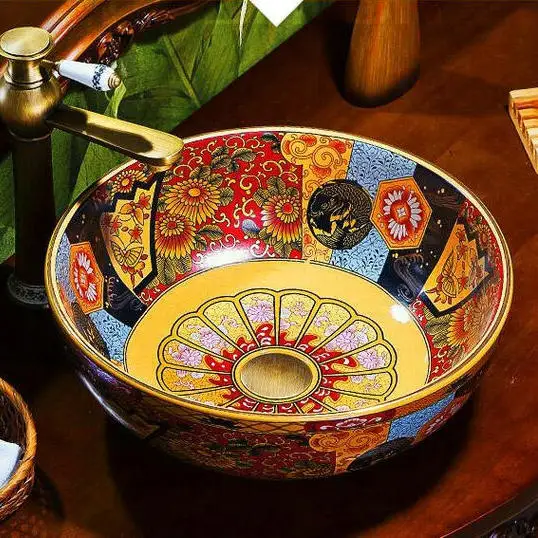 2 цвета Европейский Винтажный стиль художественная раковина для умывания