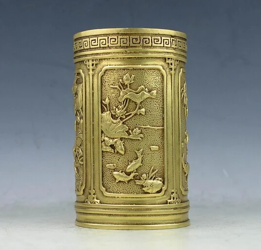 SCY 426+++The copper ornaments lotus fish pen the "scholar's four jewels" bronze handicrafts | Дом и сад