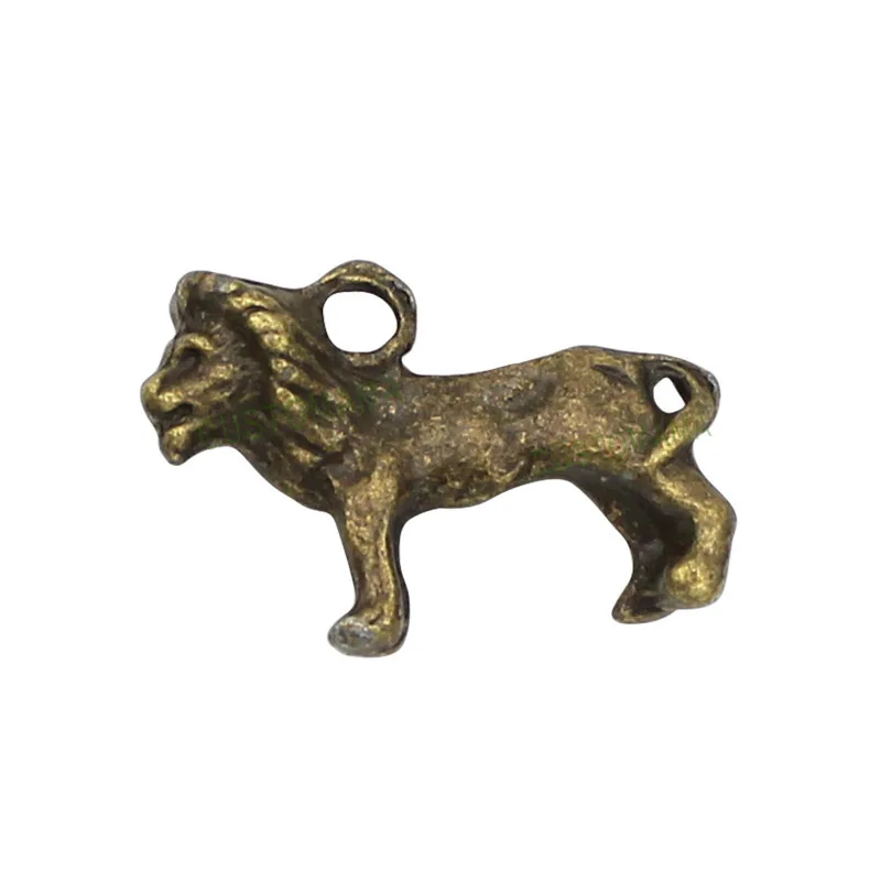 

30pcs-Antique Bronze 3D Lion Charms Pendants 21x15mm