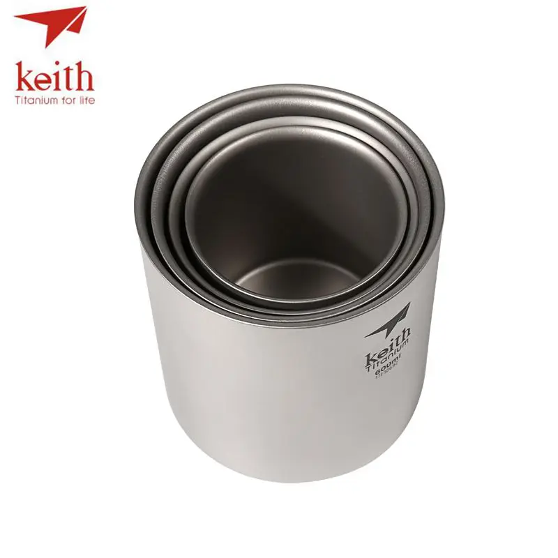Keith 4 шт./компл. двойная стена из титана Фотоэлементы посуда для напитков