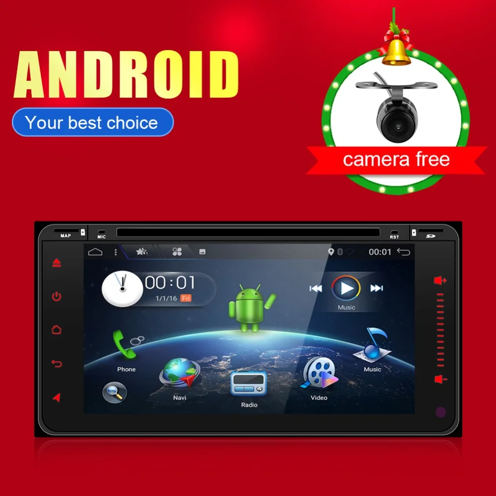 Android 6 0 Автомобильный Аудио dvd плеер для TOYOTA RAV4 2001 2008 COROLLA 2000 2006 gps мультимедиа