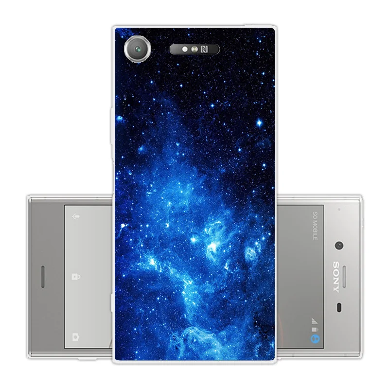 Мягкие силиконовые чехлы для Sony Xperia XZ1 5 2 дюйма задняя крышка синего цвета из ТПУ