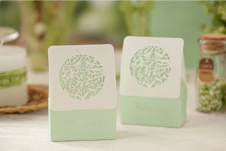 Зеленый цвет карты Бумага пользу Коробки Держатель 30 шт./лот | Дом и сад