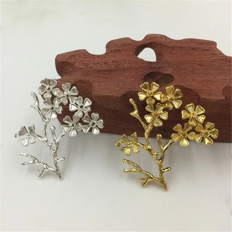 10pcs/lot 52x44mm flower pendant metal leaf jewelry findings for DIY Hairwear necklace accessories | Украшения и аксессуары