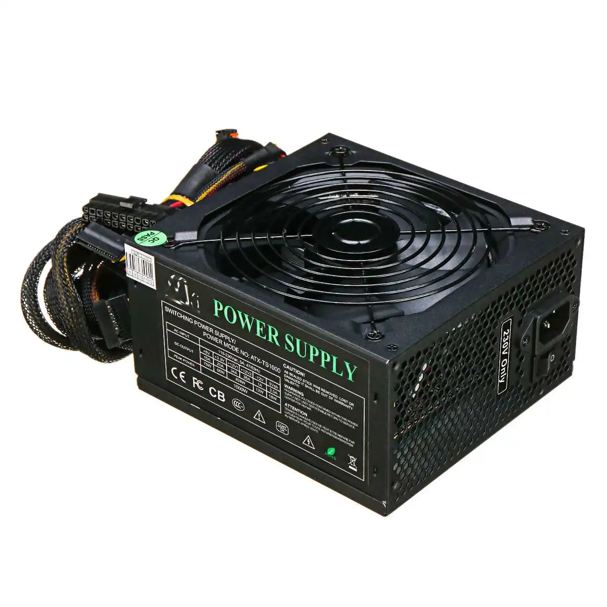Макс. 1500 Вт блок питания 140 мм светодиодный вентилятор 24 Pin PCI SATA ATX 12V компьютерный блок питания Поддержка системы AMD Win7