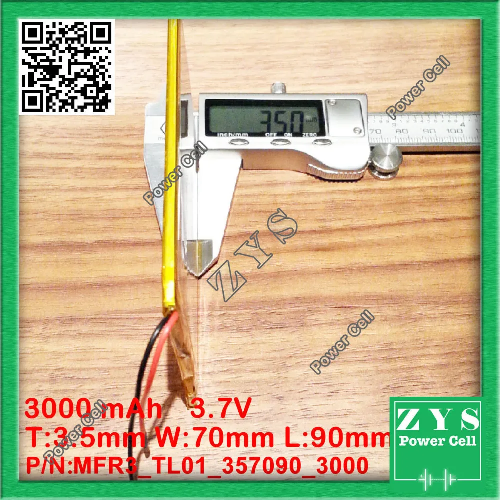Polymer lithium ion battery 3.7V 357090 can be customized wholesale CE FCC ROHS MSDS quality certification 3.5 x 70 90mm | Компьютеры и