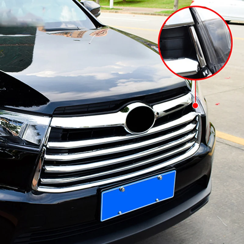 Для Toyota Highlander Kluger 2014 2015 2016 хромированный противотуманный светильник накладка на