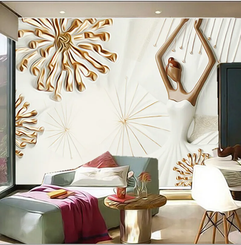 The custom 3D murals stereo wallpaper ballet dancing girl papel de parede living room sofa TV wall bedroom paper | Обустройство дома