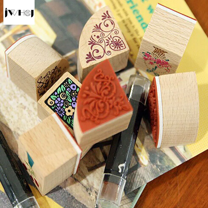 9 шт./компл. классическая ваза угловой кружева деревянный штамп подарочной
