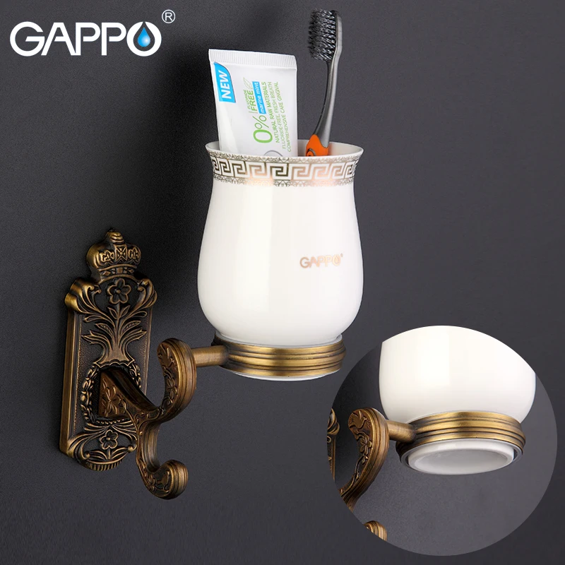 GAPPO держатели для стаканчиков из нержавеющей стали настенные Cetamic одинарные держатели для стаканчиков аксессуары для ванной комнаты держатель чашки для зубной щетки