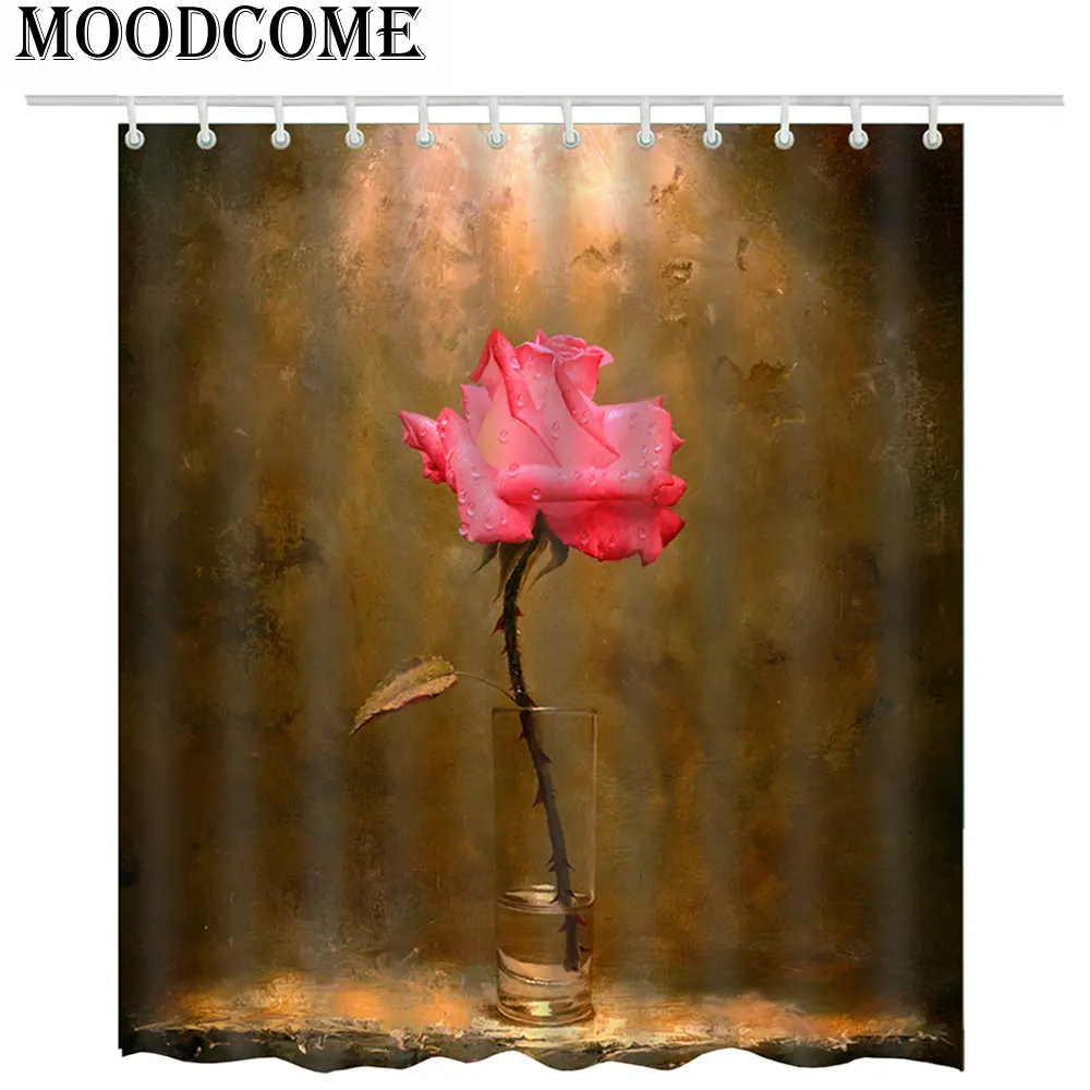 

Magnolia Flower Shower Curtain Bath Transparent Flower Bath Curtain Flower Red Shower Curtain Fabric Waterproof Curtain Flow