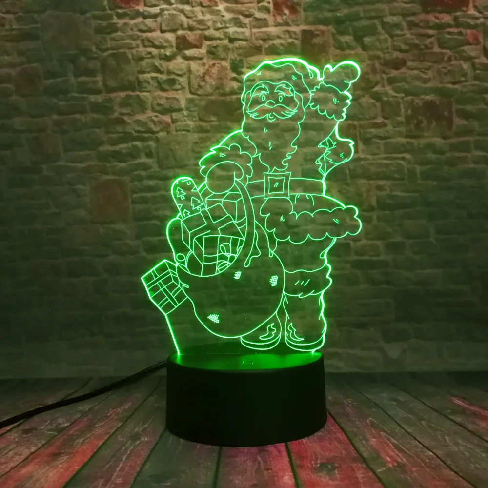 Hello Smile подарки Санта Клаус удача RGB Led 7 цветов Изменение ночные светильники