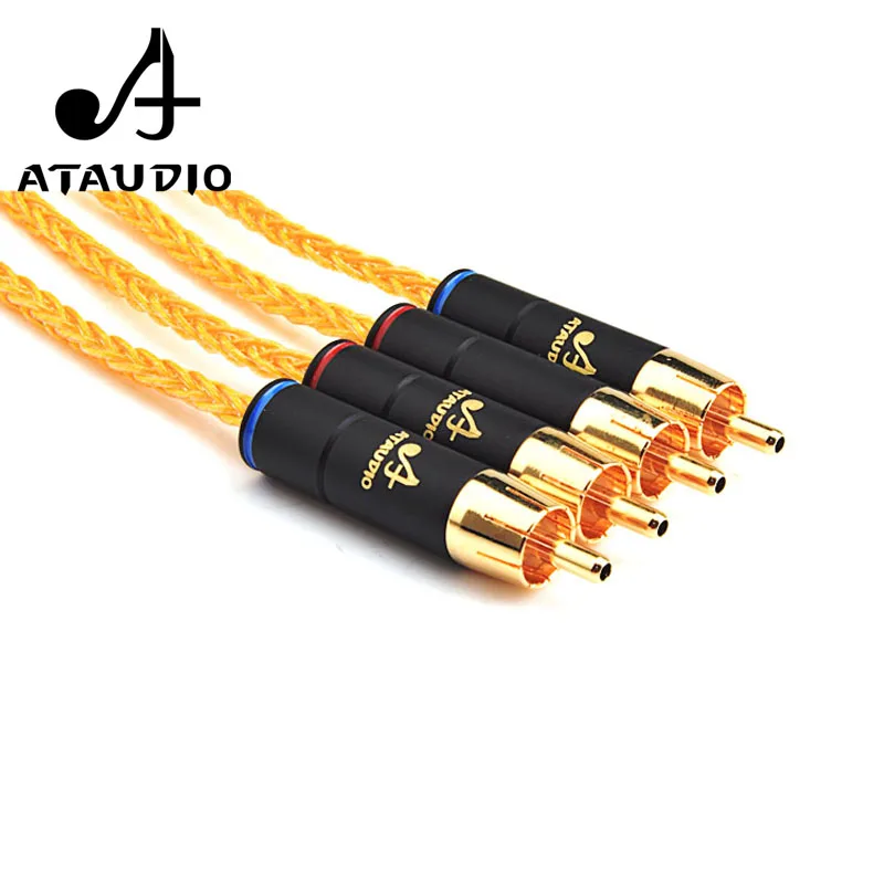 ATAUDIO Hifi RCA кабель высокого качества золотистый 2rca аудио штырь штырь|Кабели VGA| |