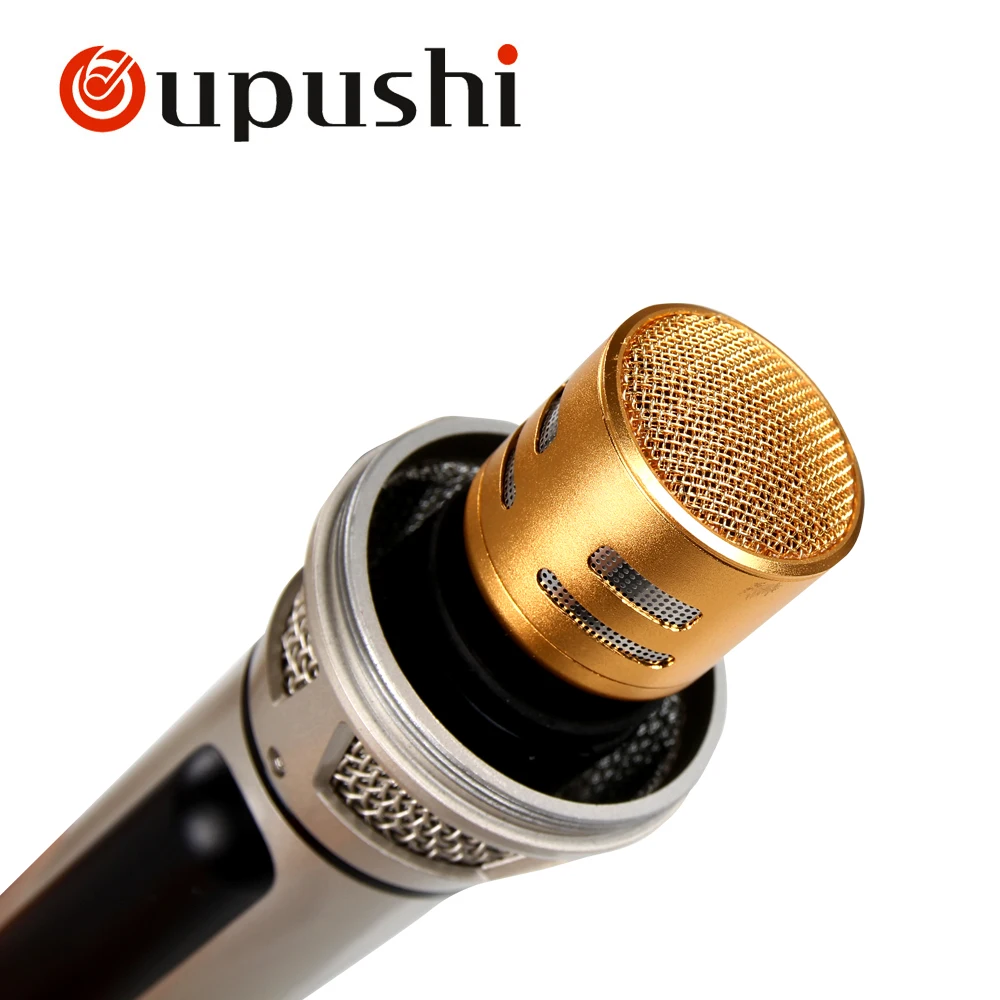 Oupushi New Dual UHF Handheld Microphone Wireless Cordless Mic With Receiver Microfone For Karaoke DJ Sing Songs Microphones