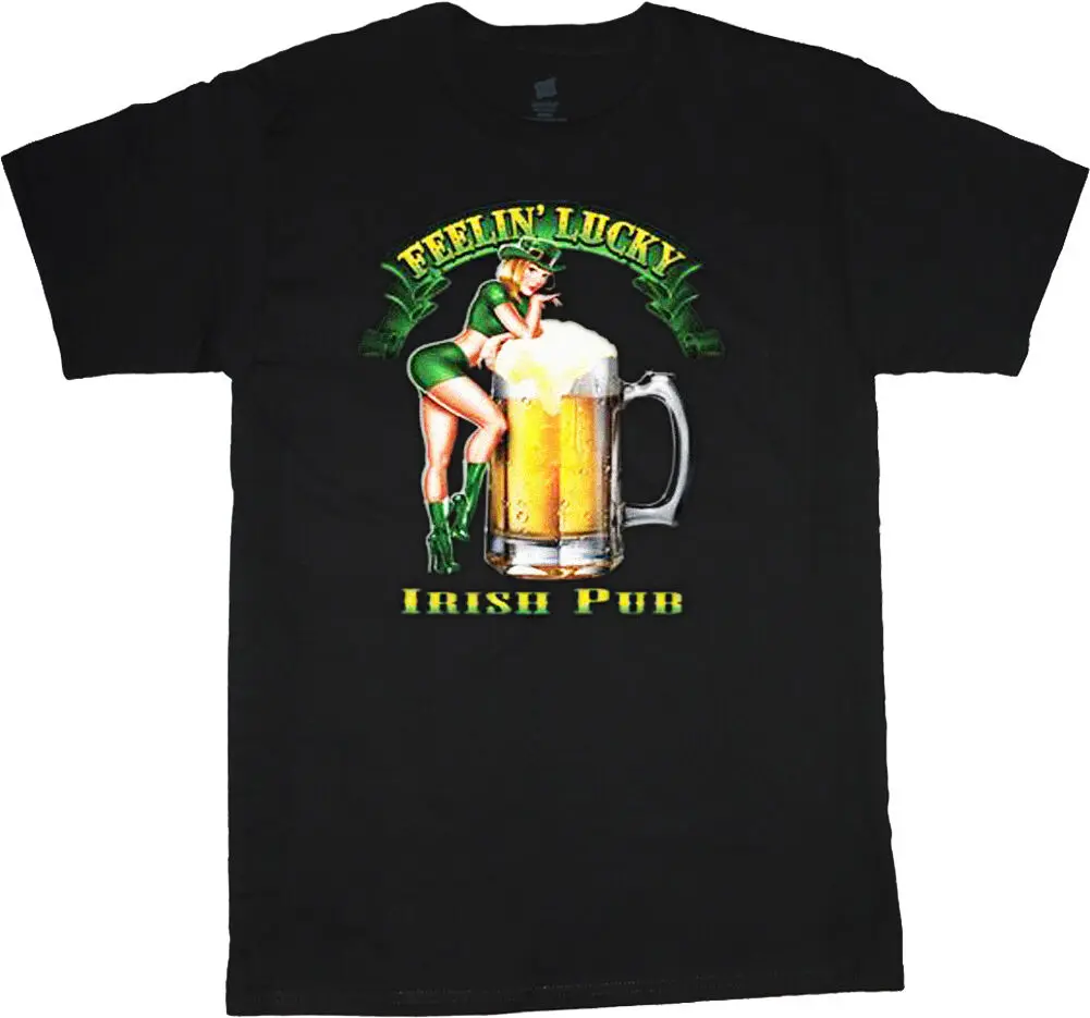 Мужская футболка с надписью Big man Irish beer pin up для девочек большие размеры 5X 6X 7X 10X
