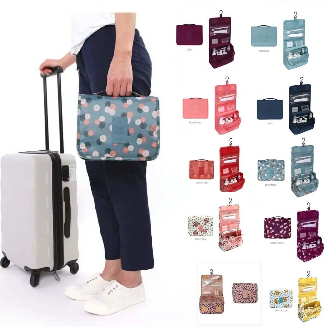 Дорожная подвесная косметичка складное хранение квадратная Цветочная