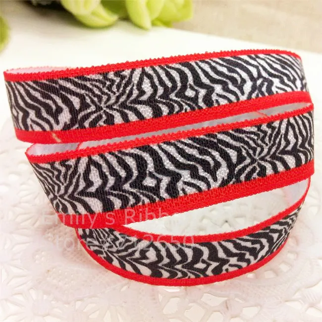 Бесплатная доставка 10 ярдов эластичная лента с принтом животного ширина 5/8 дюйма