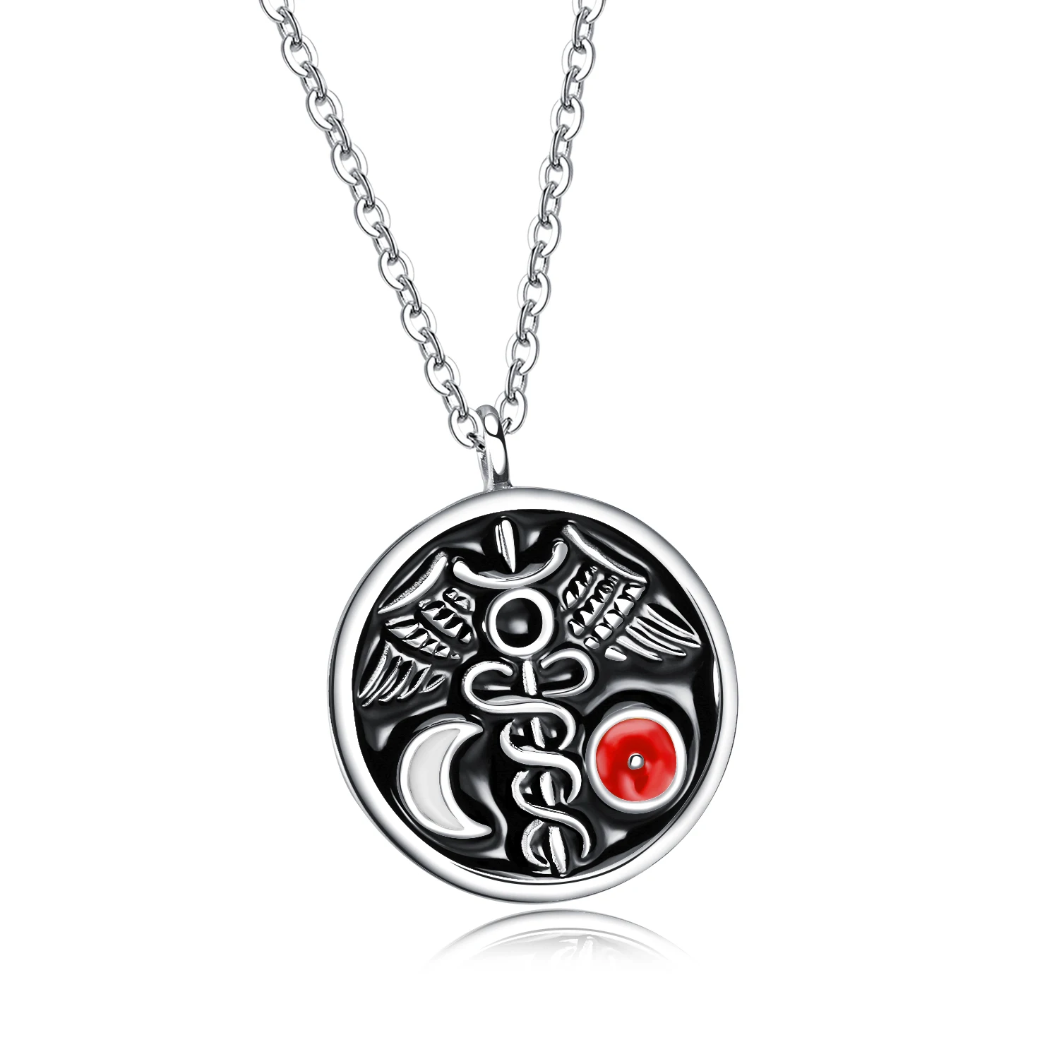 OPK нео-готический большой размер круг луна кулон для мужчин ожерелье из