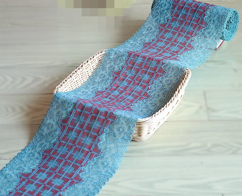 

MLAEY 2Yards Lake blue Exquisite Elastic stretch Lace Trim High Quality Lace Fabric DIY Craft&Sewing Dress Clothing Accessories