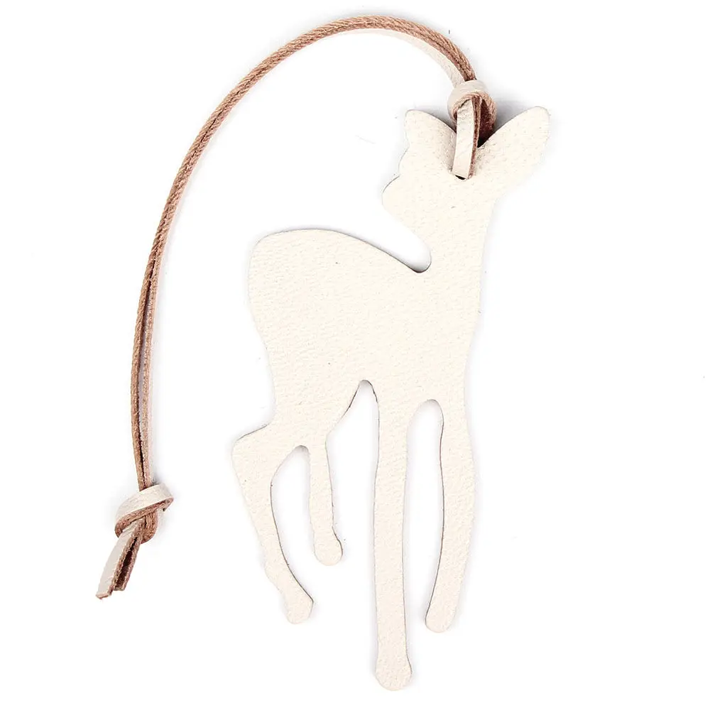 DEER OFF WHITE Известный бренд ручной работы из натуральной кожи олень брелок в виде жирафа кулон брелок для женщин сумка Шарм аксессуары - Цвет: DEER OFF WHITE