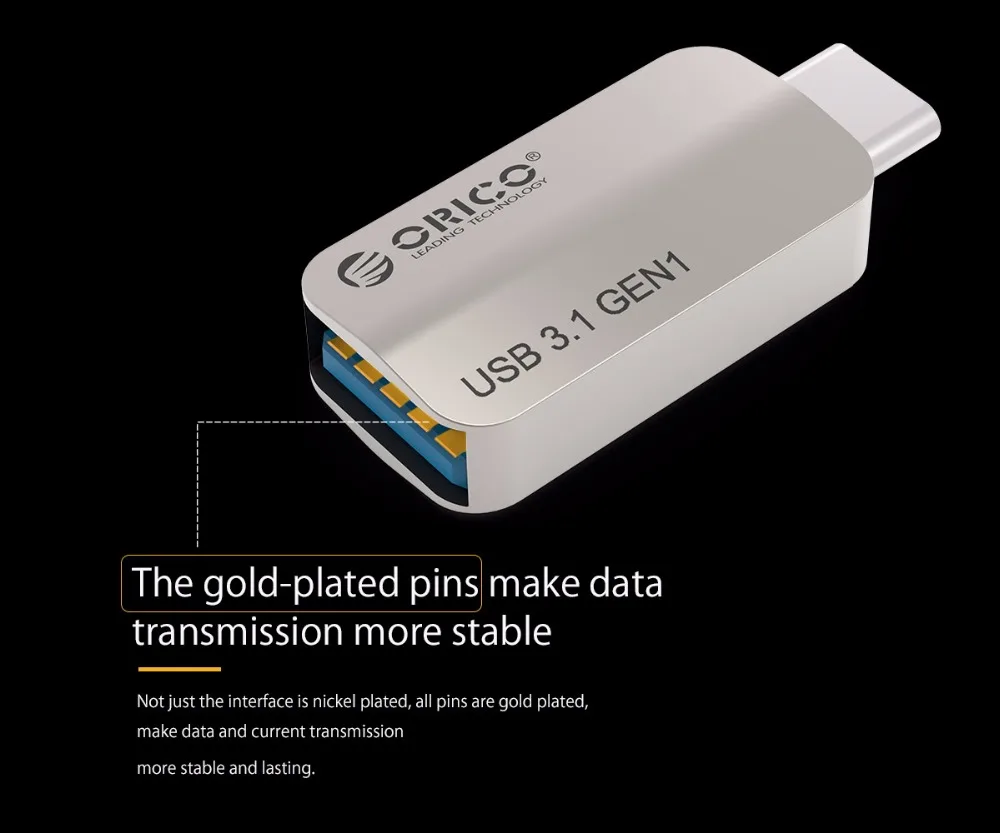 Портативный конвертер ORICO CTA2 OTG адаптер для передачи данных с Type C на USB 3 0 и