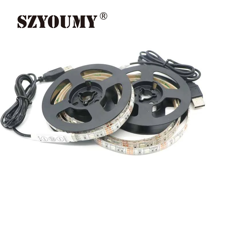 SZYOUMY USB кабель 5 в Светодиодная лента TV светильник ка 5050 SMD 30 светодиодов/м лампа RGB