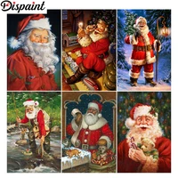 dispaint full squareround drill 5d diy diamond painting santa claus scenery 3d embroidery cross stitch 5d home decor gift