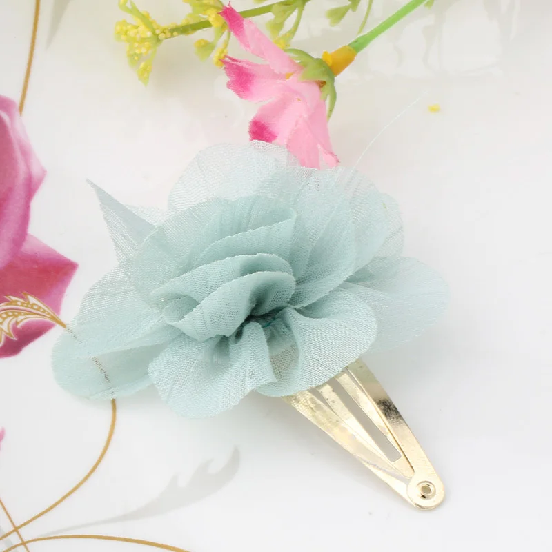 M New Chiffon Flower Smile Letter Hairpins Baby Children Hair Accessories Girls Fresh Color Clip | Детская одежда и обувь