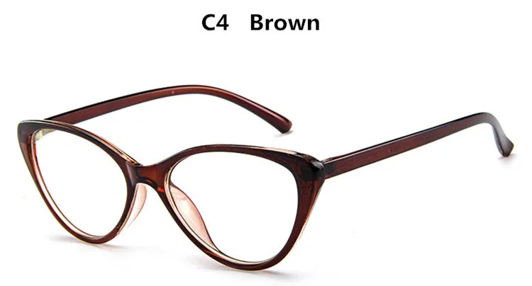C4 Brown Винтажные шикарные оправа для очков в стиле кошачьи глаза модные классические очки оправа прозрачные оптические очки Oculos De Grau высокое качество - Цвет оправы: C4 Brown