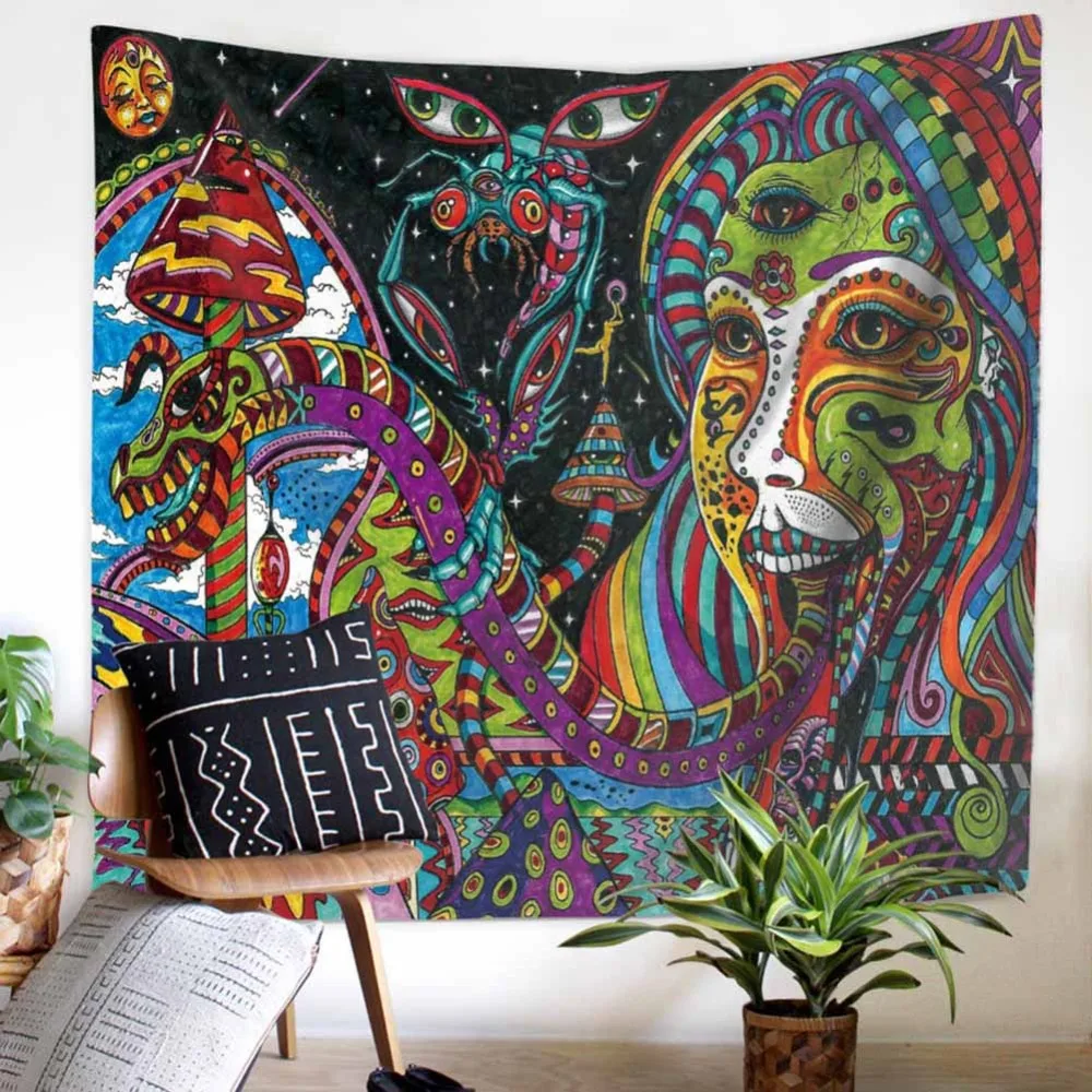 Meijuner гобелен Красочные серии Psychedelic гобелены картины Висячие настенные пляжное