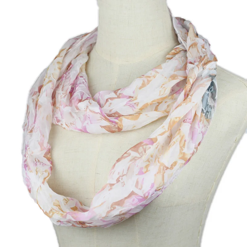 Для женщин легкое кольцо шарф цветочный снуд бесконечность шарфы для дамы твил