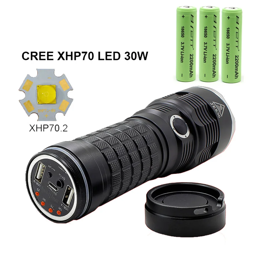 Новый светодиодный светодио дный фонарик CREE XHP70.2 выделенный 3800 люмен Linterna USB