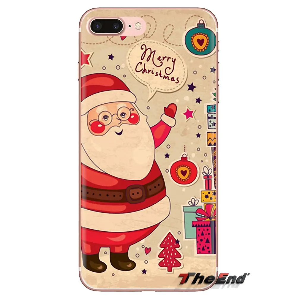 Для Xiaomi Mi3 Samsung A10 A30 A40 A50 A60 A70 Galaxy S2 Note 2 Grand Core Prime мягкие чехлы на Рождество Санта