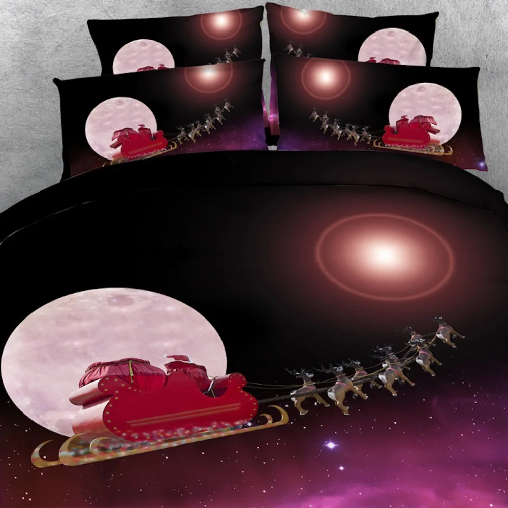 Goldeny 4 Parts Per Set Merry Christmas greetings 3d bed linen set comforter cover bedding sets | Дом и сад