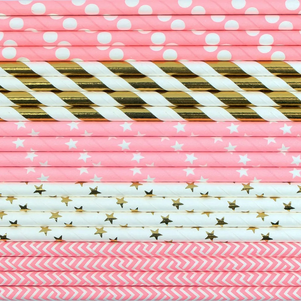 Украшения для вечеринки на день рождения 25 шт. смешанные Полосатые Бумажные