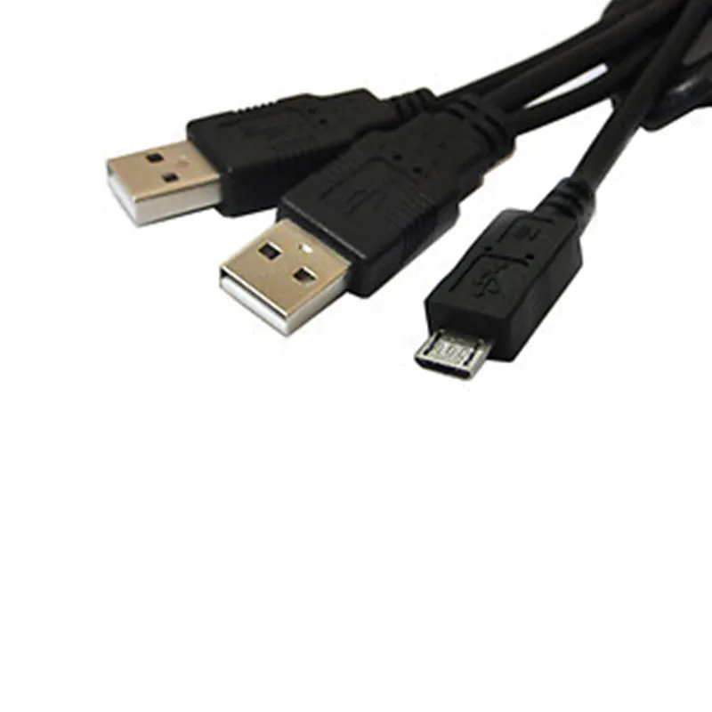 USB 2 0 два штекера к Micro 5P Мужской Y кабель 80 см для внешнего жесткого диска |