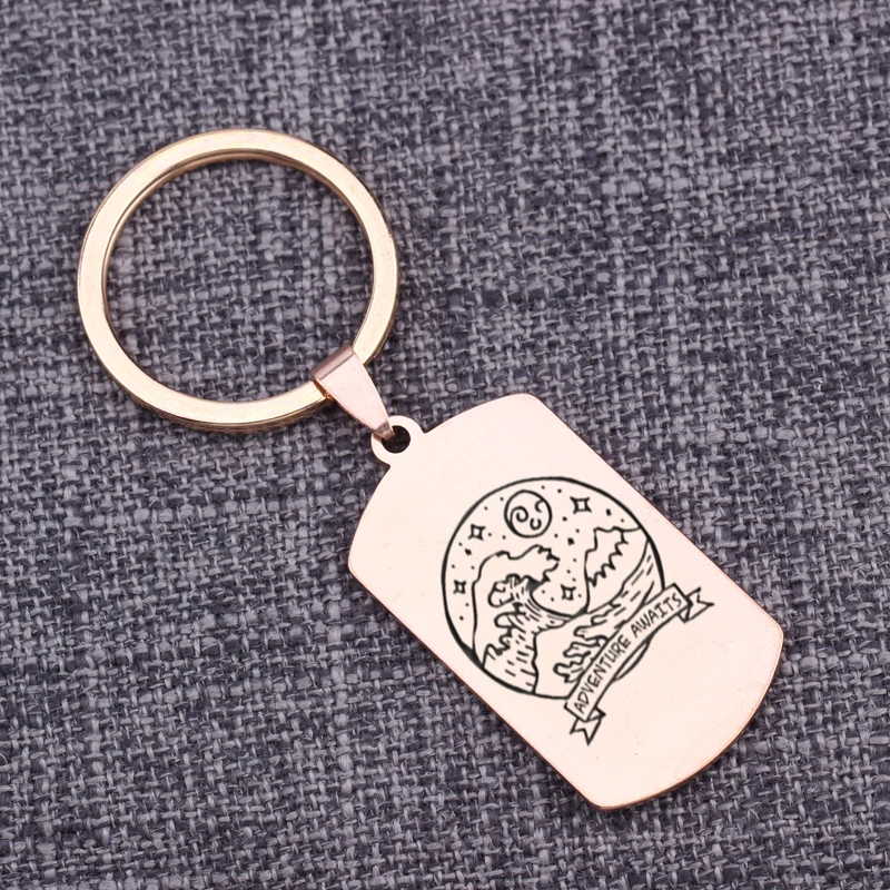 Gifts Adventure Awaits Graduation Present Engraved Scenes Key chains Hot Sale 2019 Creative Keyring Souvenir Bag Charms Dog Tag | Украшения