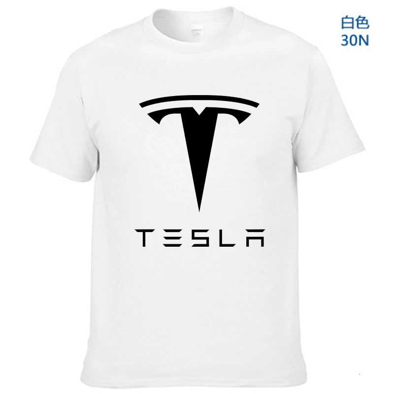 2018 Новые мужские футболки Tesla с коротким рукавом и круглым вырезом хлопковые