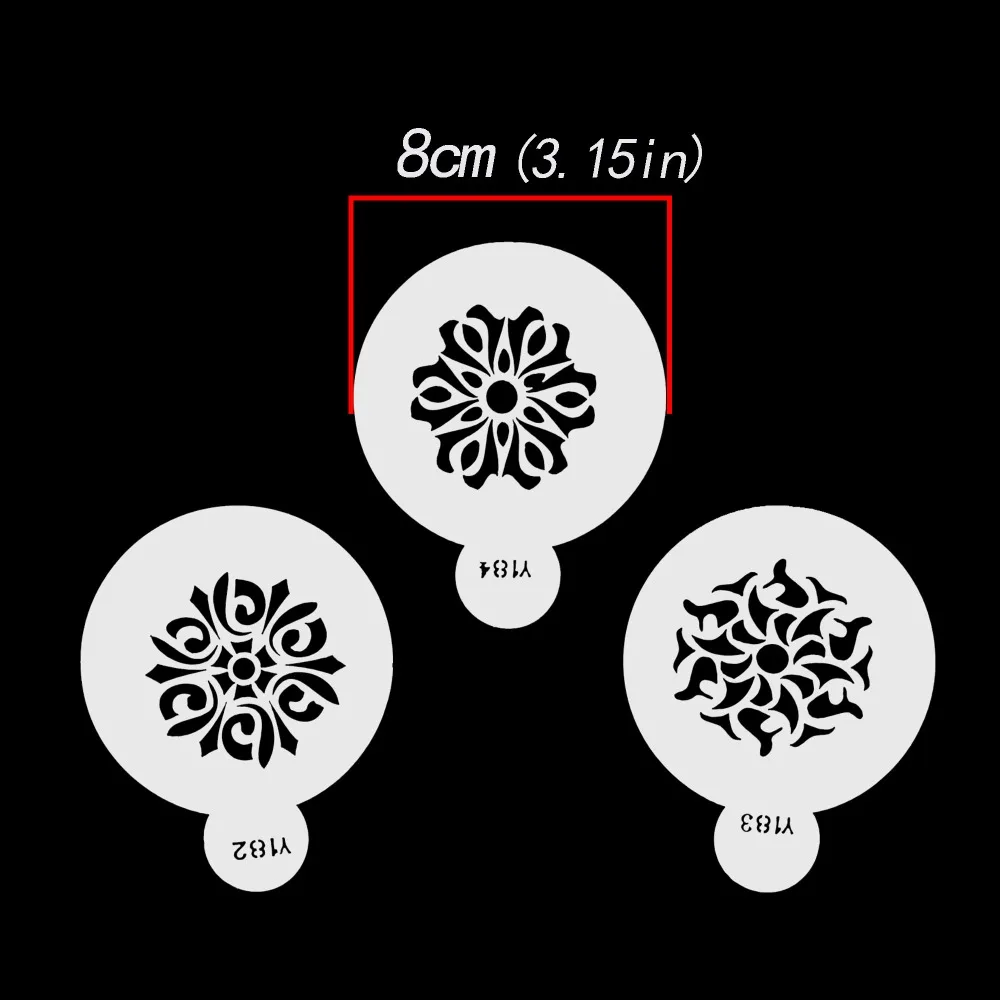 3 шт. полупрозрачный пластмассовый трафарет для торта дизайн украшения капучино