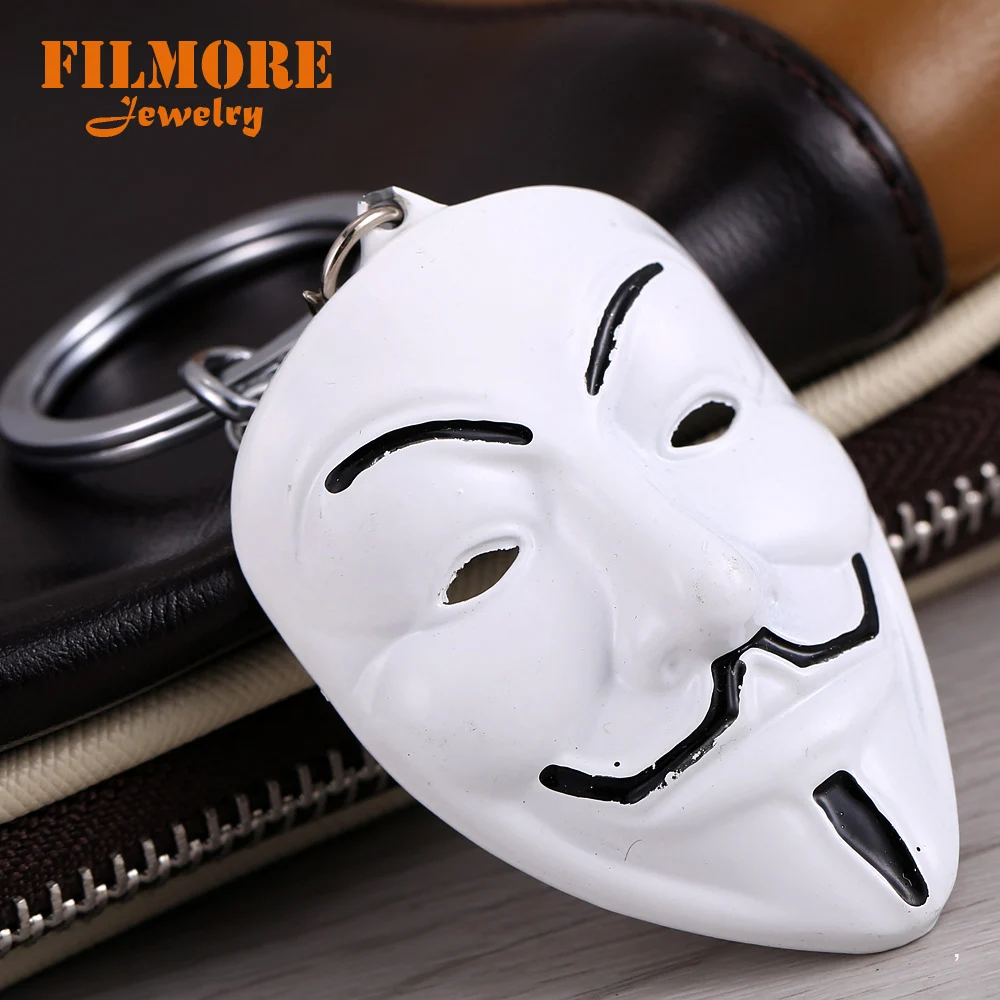 Filmore новый дизайн фильм V for Vendetta брелок анонимная Маска Гая MetalCar для ключей