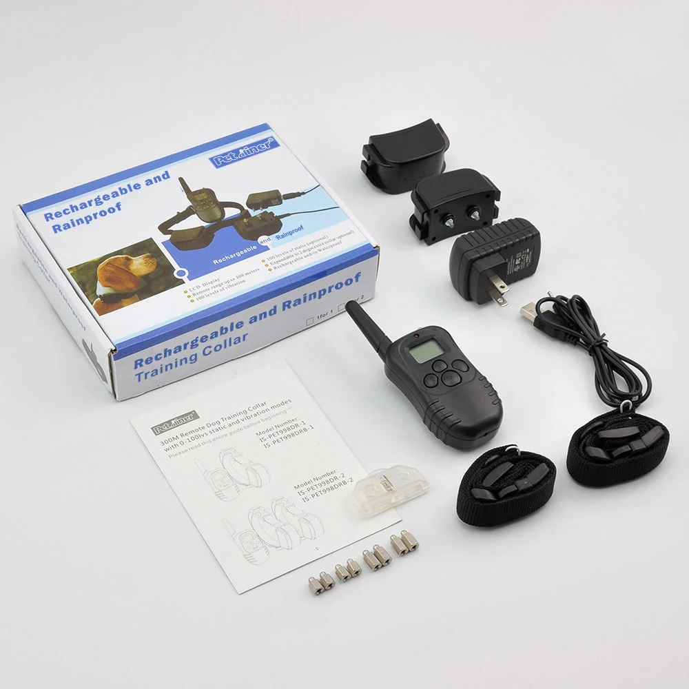 Перезаряжаемый и непромокаемый электрический ошейник Petrainer 998DR 2 с дистанционным