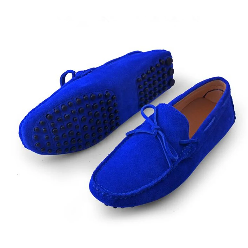 Мужские замшевые лоферы без застежки повседневные Мокасины с кисточками для