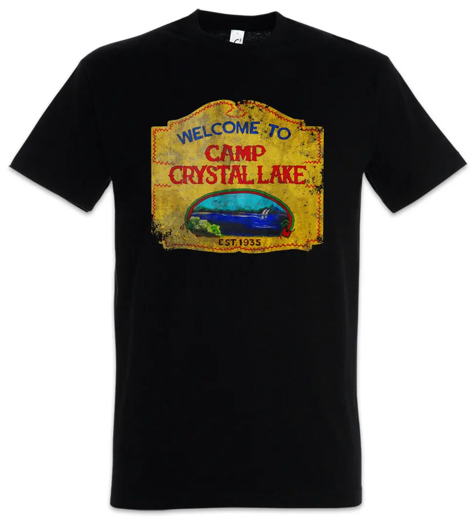 Винтажный знак CAMP CRYSTAL LAKE футболка Freitag The 13 Friday Jason Horror 13th 2019 модная Повседневная с