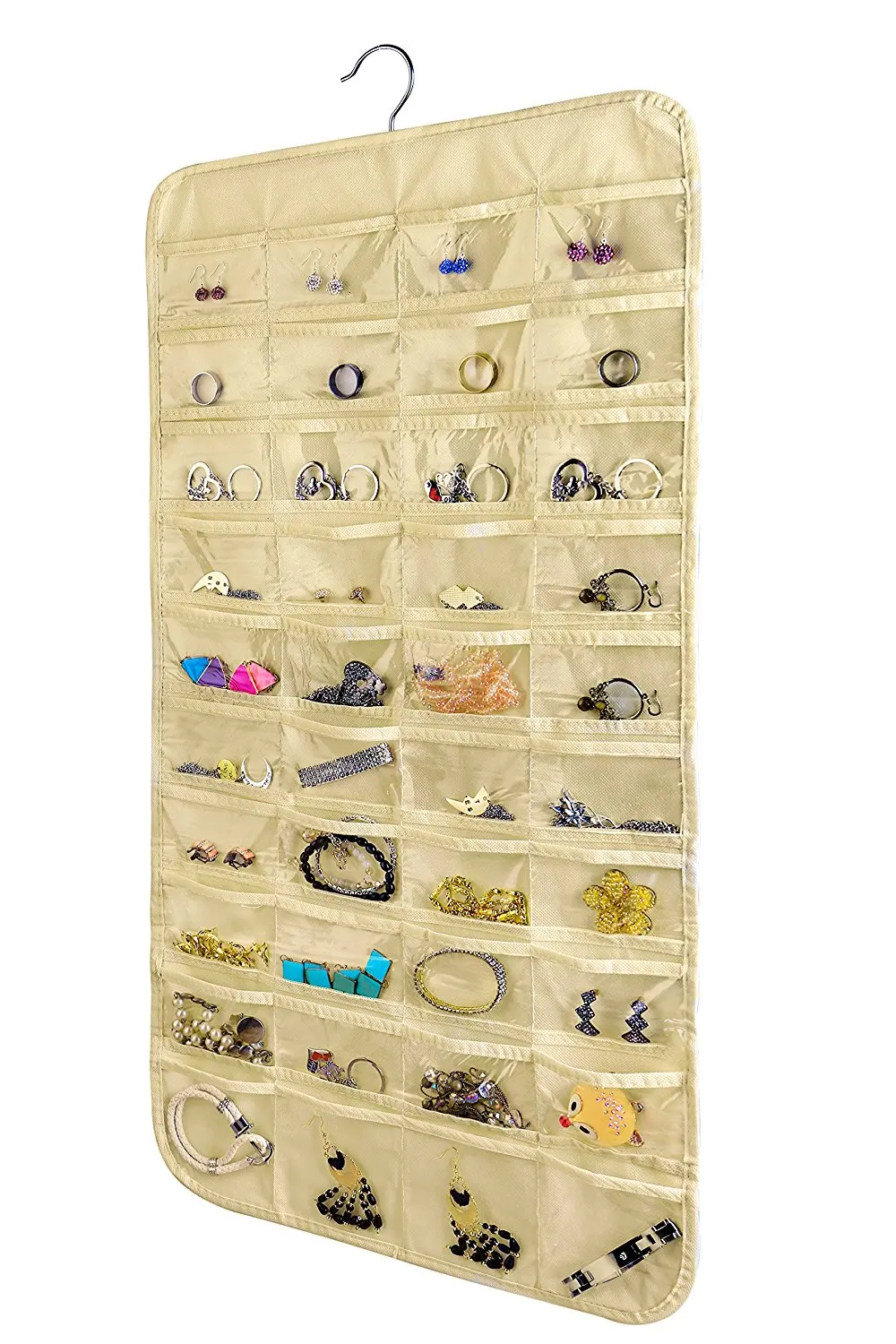 Подвесной органайзер для ювелирных изделий 80 карманов домашний настенный