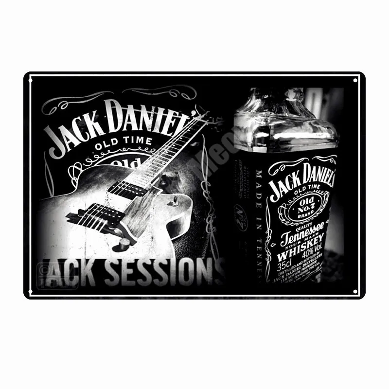 S Jack Wine Whiskey винтажная металлическая жестяная вывеска для паба, бара, казино, домашний декор, пивная рекламная тарелка, постер, Настенная художественная наклейка N277 - Цвет: S